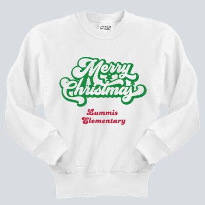 Youth Crewneck - Winter - Merry Christmas Red and Green  Thumbnail