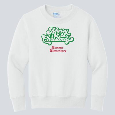 Youth Crewneck - Winter - Merry Christmas Red and Green Thumbnail