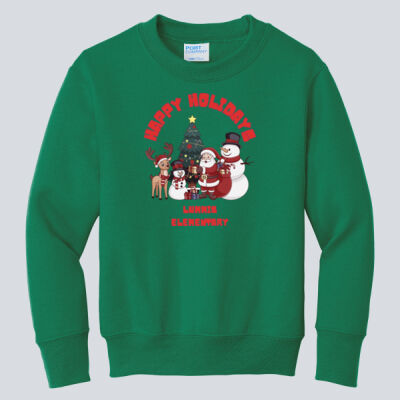 Youth Crewneck - Winter - Happy Holidays Red Thumbnail