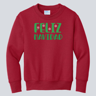Youth Crewneck - Winter - Feliz Navidad Green Thumbnail