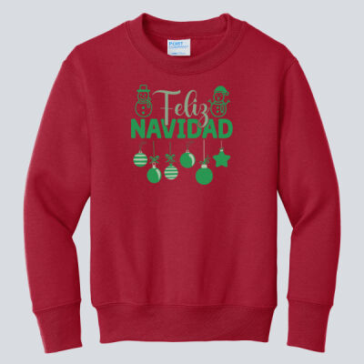 Youth Crewneck - Winter - Feliz Navidad Green Thumbnail